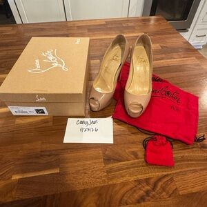 Christian Louboutin nude Hyper Prive 120 patent calf